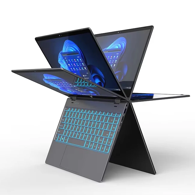 2025 Brand New 360 Degree Open Business Laptop 14inch Touch Screen N100 Win10/11 Ultrathin Business School Commercial Laptop