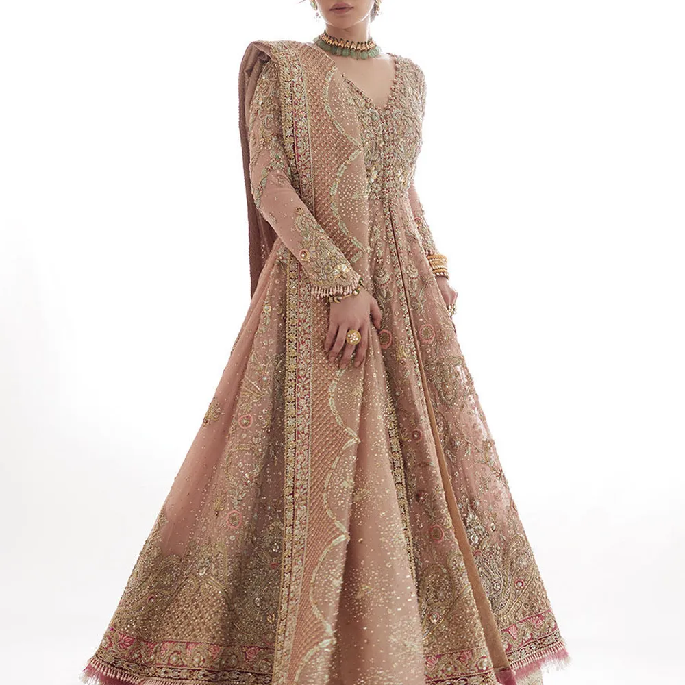 Party Wear Heavy Embroidered Women's Boutique Collection Dresses Customer Demanding Long Sleeve Floor Length Maxi & Dupatta Set