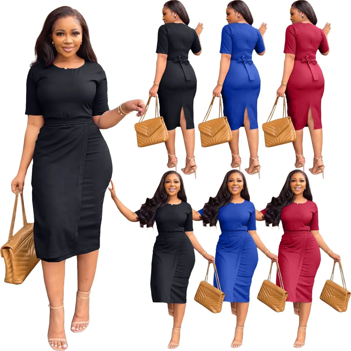 New Arrivals Women Dresses Fashion Short Sleeve Casual Dress Woman Summer Dress 2023