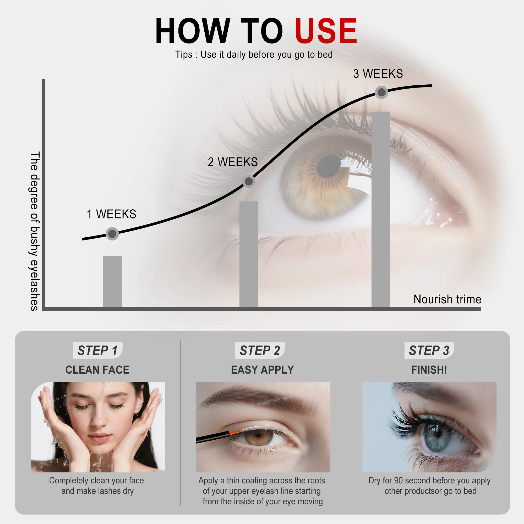 Private Label Organic Natural Eyelash Enhancing Treatment Hydrating Cosmetic Longer Thicker Healthier Lash Extension Serum