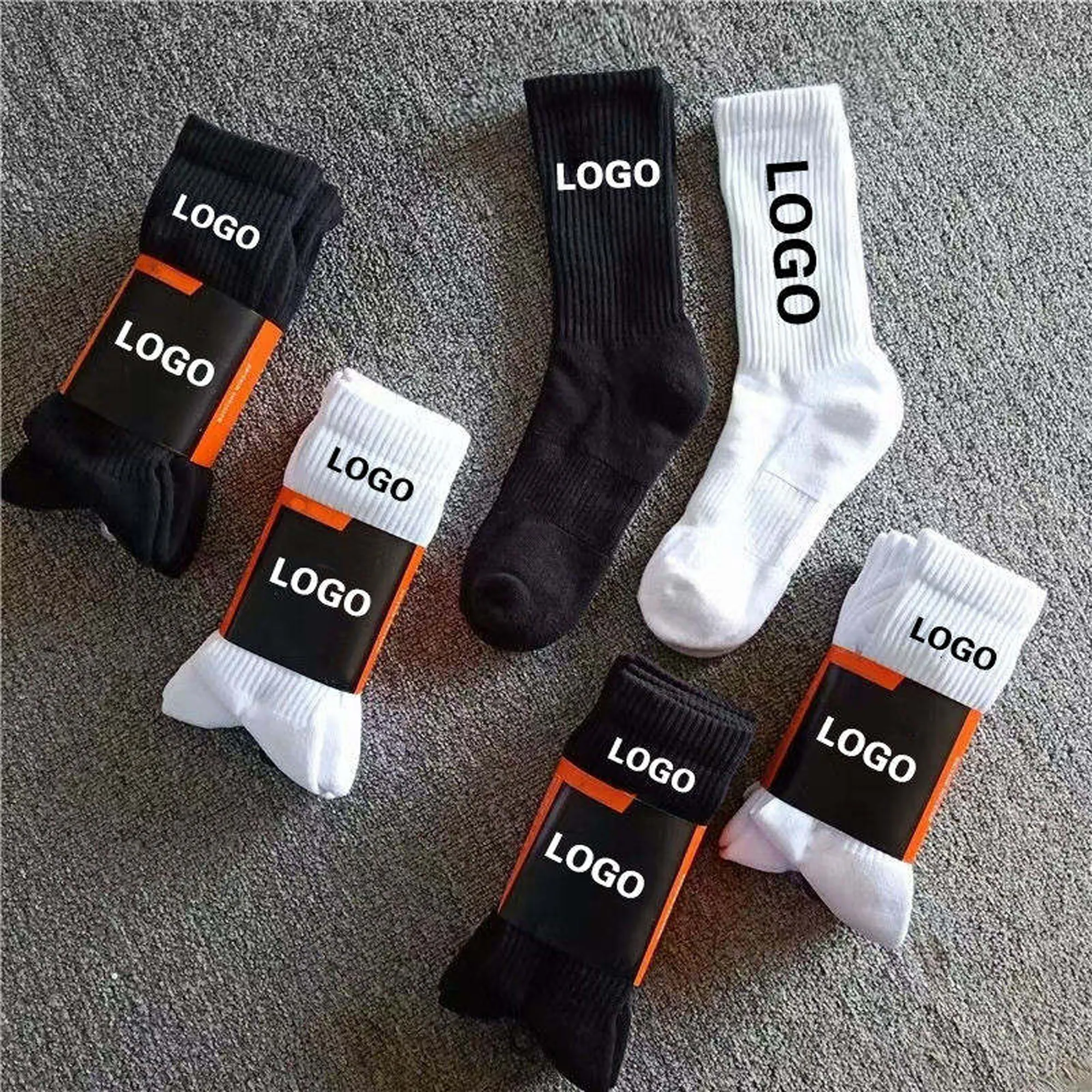 Free Sample Socks Factory Custom Men High Quality Crew Socks Custom Cotton Socks With Logo