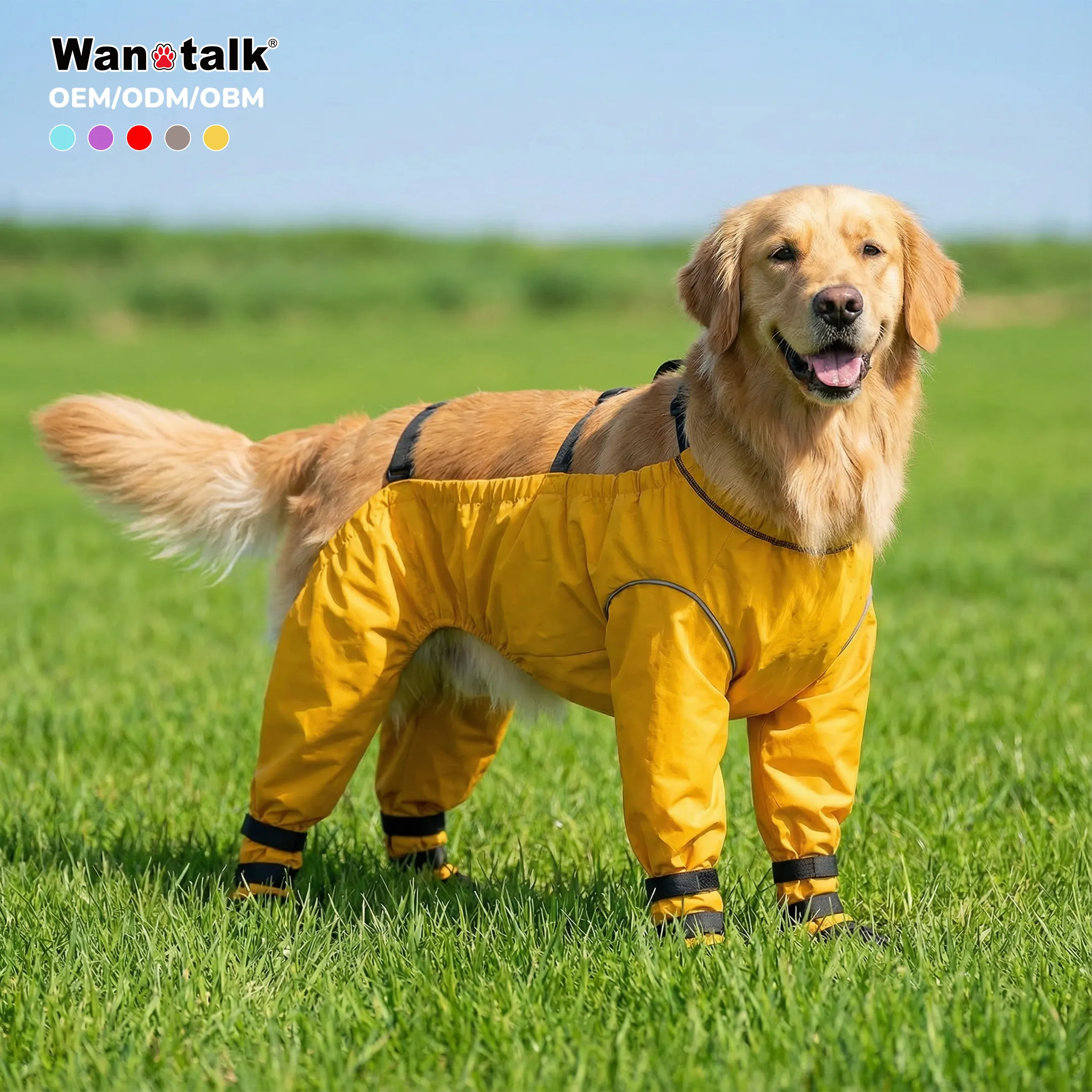 Wan Talk New Anti-dirty Waterproof Rubber Dog Shoes Full Package Four Legs Pants All Seasons XS-XL