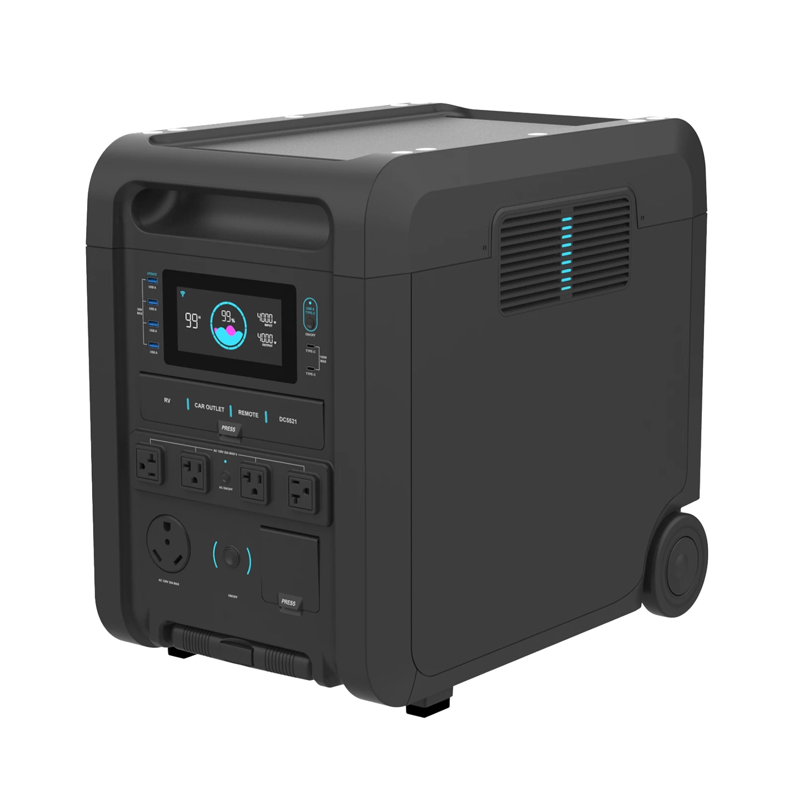 All in One 4200w Ups Portable Power Station 6144wh Battery Solar Generator Expandable Parallelizable