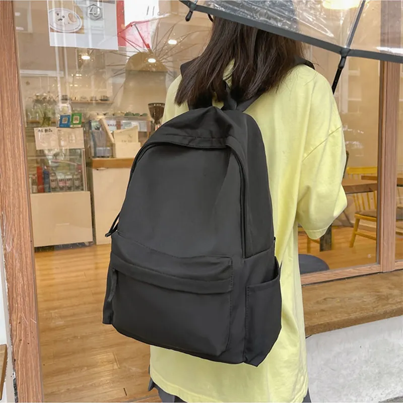 Large Capacity Custom Color College Student Laptop Bag Schoolbag Unisex Universal Simple Dual Shoulder Backpack Zipper Fashion