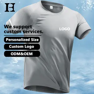 New Summer Men Ice Silk T-Shirt Fashion Crew Neck Short Sleeve Lightweight Breathable Quick-Drying Athleisure Running T-Shirt