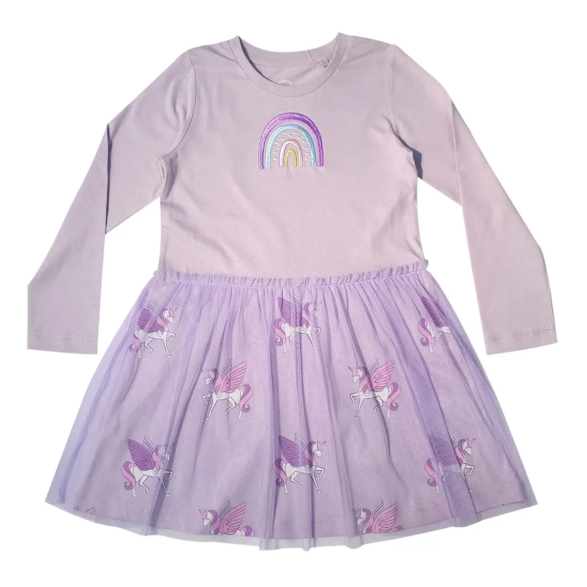 Top quality Dress for girls Clothes for children reliable supplier 100% cotton Pink and lilac o-neck collar
