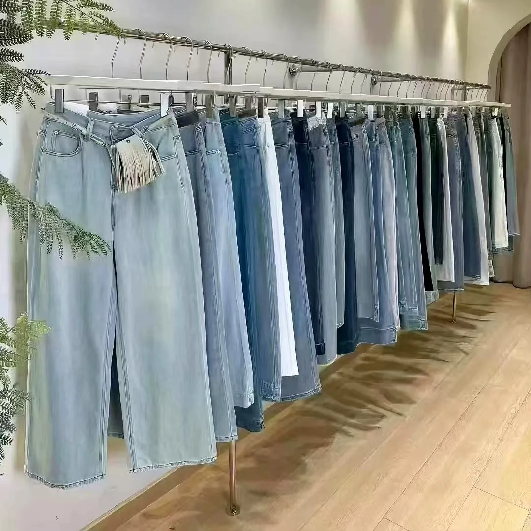 New Women's Autumn American High Street Fashion Brand Loose Texture Straight Leg Pants Women's Jeans Pants