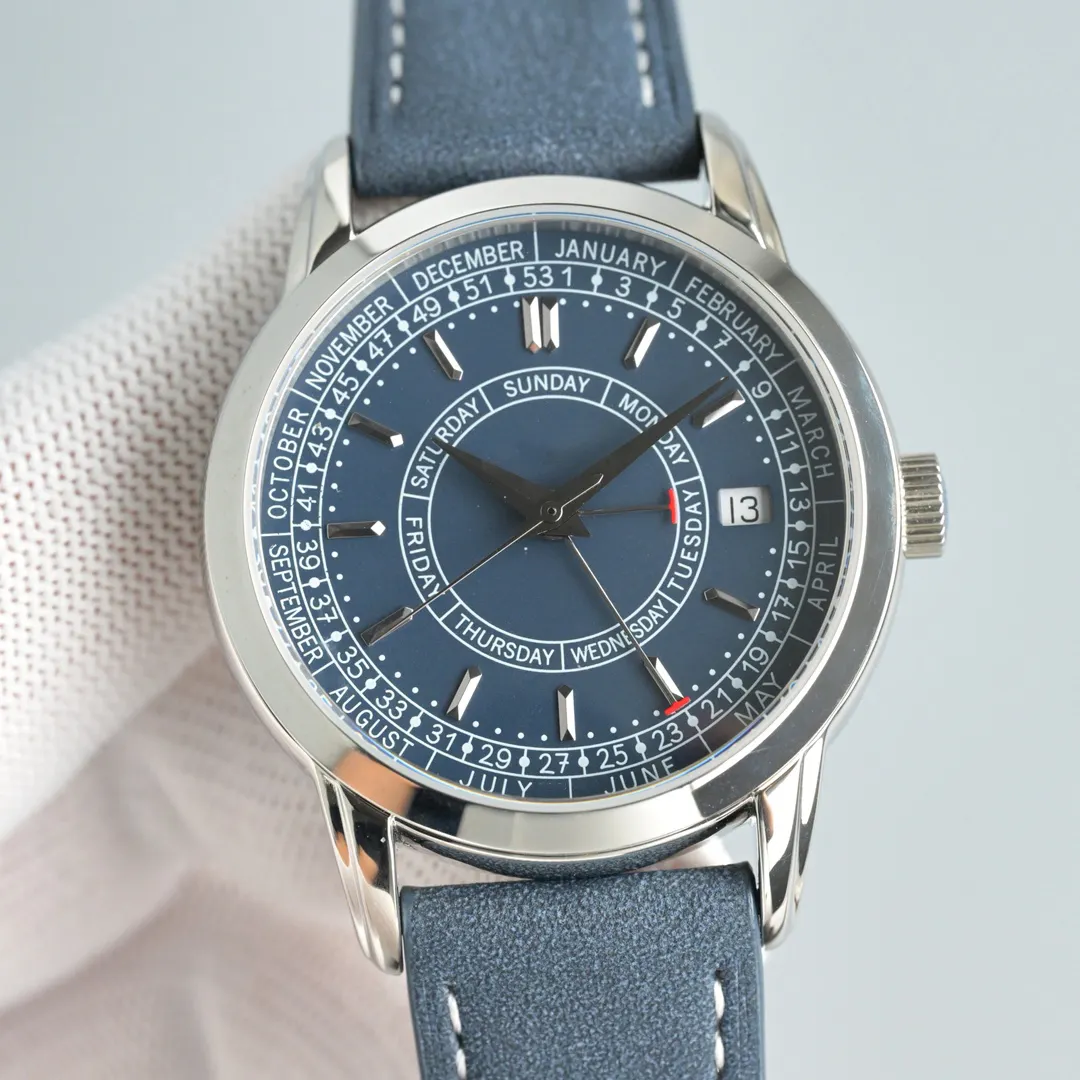 High-End Compass Style Mechanical Watch Leather Band Multi-Function sumptuous Business Style High Quality for Business Negotiation