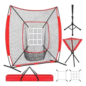 7 Feet Foldable Polyester Pitching Net for Baseball and Softball MultiSPEC Outdoor Hitting Fields Training Equipment