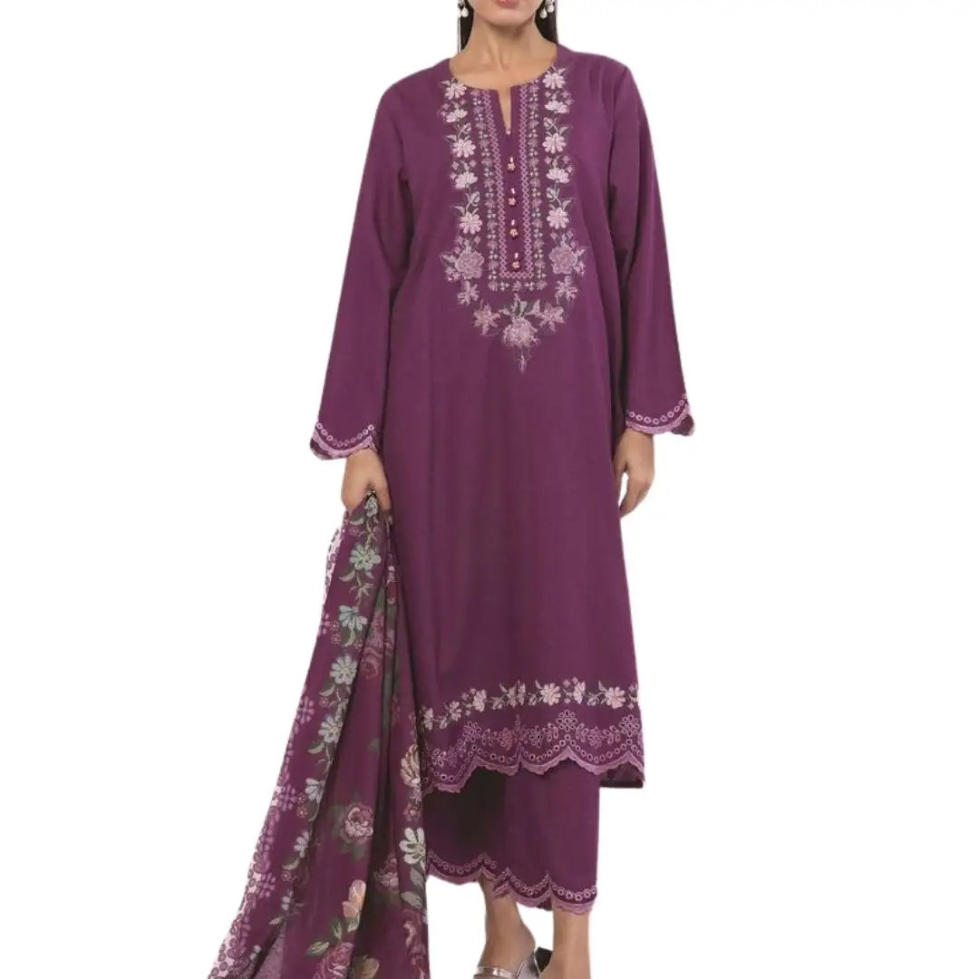 Ladies Patch Work Shalwar Kameez Three Piece Suit Women Designer Ethnic Casual Party Dress Set With Embroidered Dupatta Pant