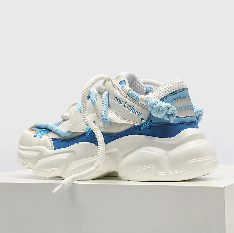 High Quality Classic Chunky Mesh Running Custom Logo Sneakers Unisex Tennis White Walking Style Platform Shoes for Men Casual