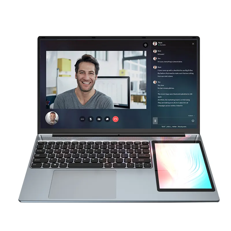 Laptop Brand New Dual Screen 15.6 Inch + 7 Inch Touch Screen Intel Celeron N5095 Portable Laptop Win11 Laptop