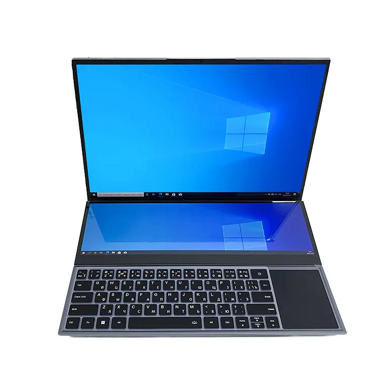 High Quality 16 Inch+14 Inch Dual Screen Laptop RAM16GB Dual Touch 1920*1200 1920*550 Hexa Cores I7 9750H Notebook