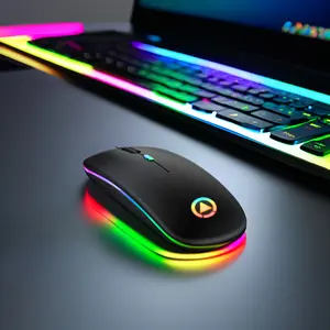 Custom 2.4Ghz RGB Wireless Mouse for Laptop Computer Accessories for Gamers