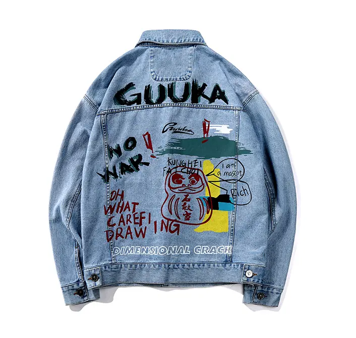 Low MOQ Custom Digital Print Unisex Top Quality Denim Jacket for Men