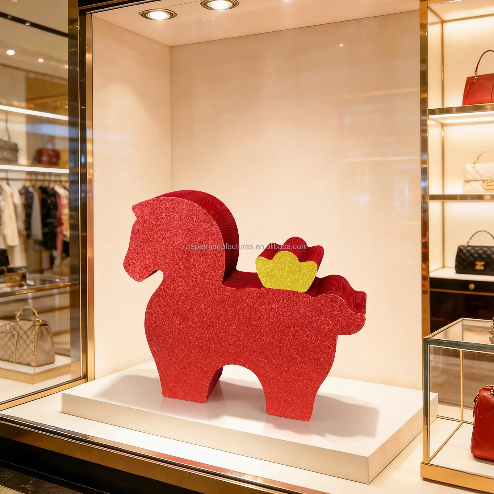 Chinese Style Large Paper Honeycomb 2026 New Year's Day Home Decorations with Magnets Chinese Style Decorations