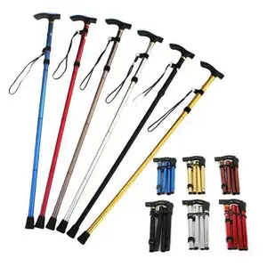 OEM Factory-made Aluminum Alloy Five-section Telescopic Hiking Stick for Outdoor Anti-slip Climbing Equipment