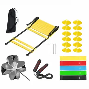 Custom Speed Soccer Football Agility Ladder Training Set Equipment with Cones Hurdles Parachute